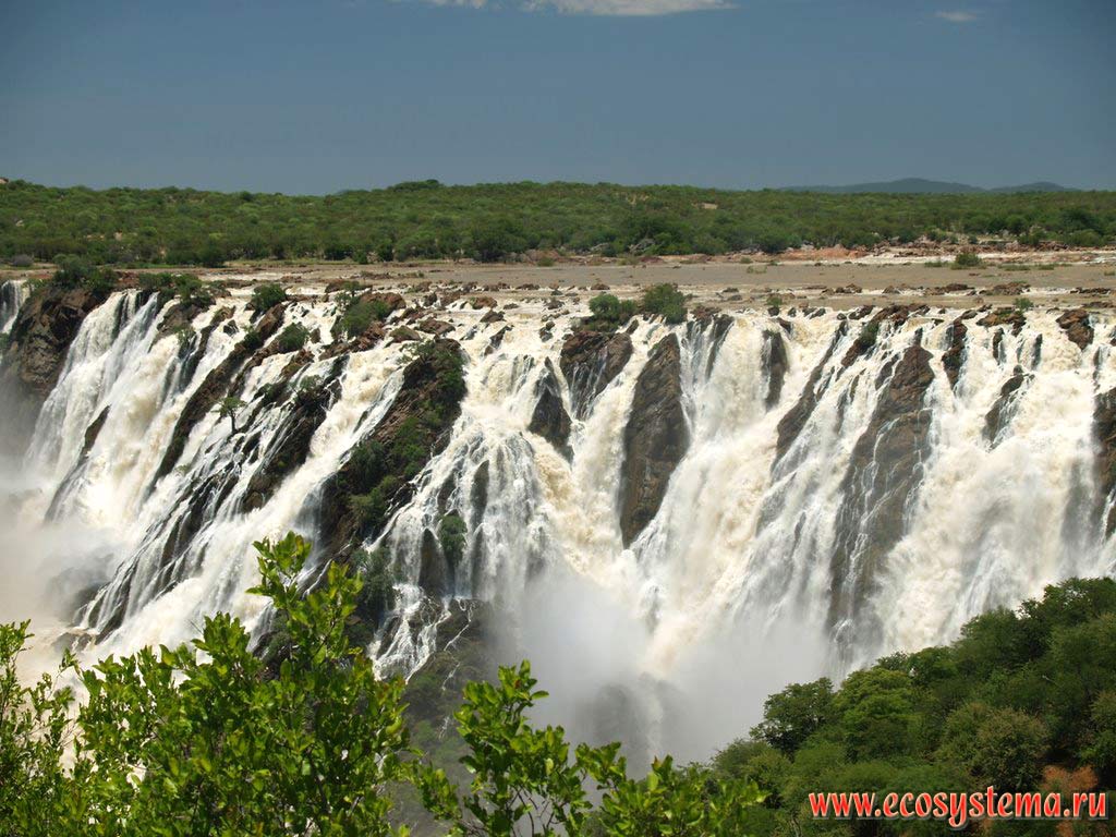 The Ruacana Falls on the Kunene River - 70 meters height and 200 meters width.
South African Plateau,  the border between Angola and Namibia, Cunene province, southern Angola